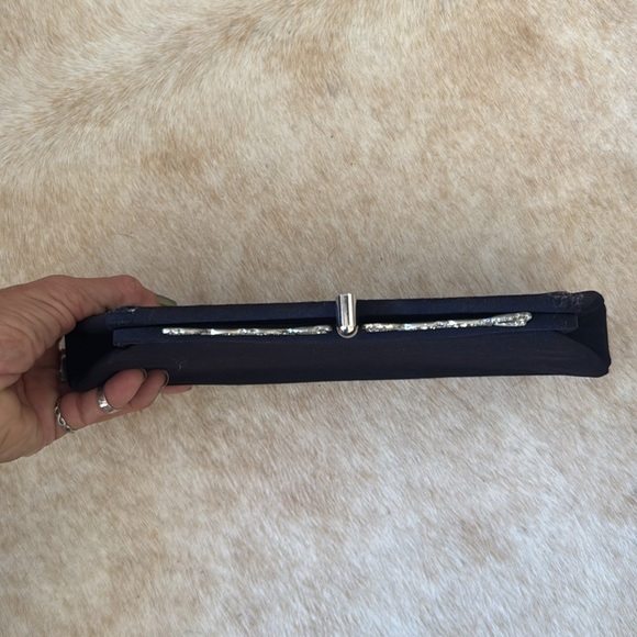 Vintage L & M Spotlight dark
Blue Silver Rhinestone clutch bag